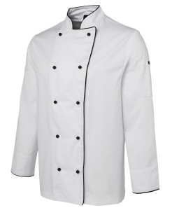 Chef jackets and coats white color with black piping customised.